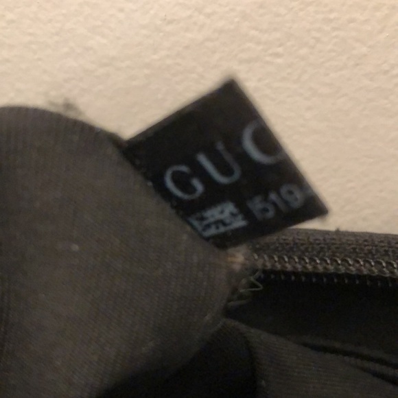 Gucci GG nylon shoulder bag small hobo, black canvas leather - Picture 6 of 7